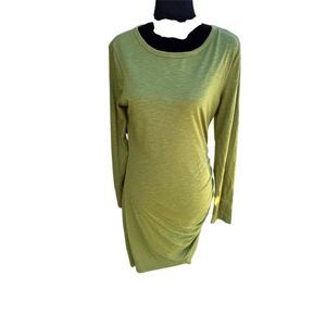 BTFBM Women's Long Sleeve Bodycon Dress Avocado Green Medium